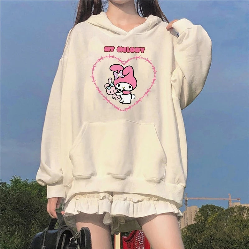 Cute Anime Japanese Cartoon Print Long Sleeve Hoodie