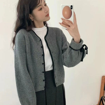 Grey Bow Sweater