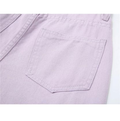 Cute Vintage Purple Baggy Loose Straight High Waisted Pants Wide Leg Denim Trousers Aesthetic Casual Summer E-Girl Kawaii Korean Japanese Harajuku