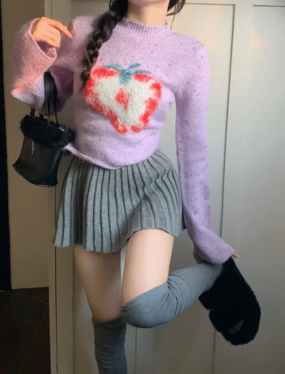 Strawberry Turtleneck Sweater