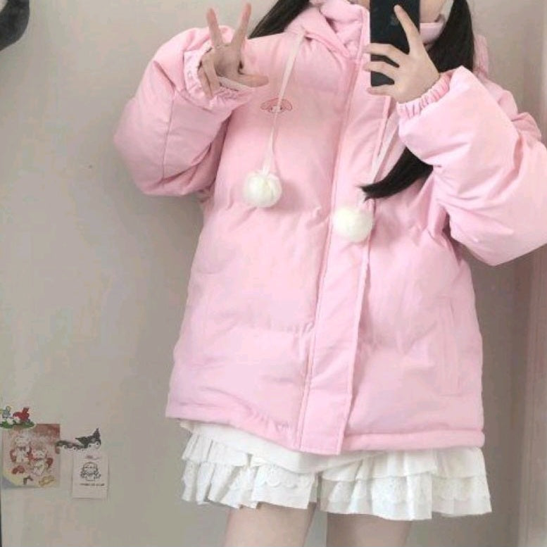 Pink Japanese Anime Puffy Winter Jacket