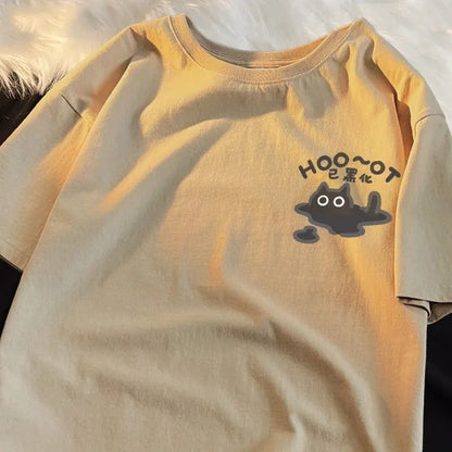 Cat Print Short Sleeve T-shirt
