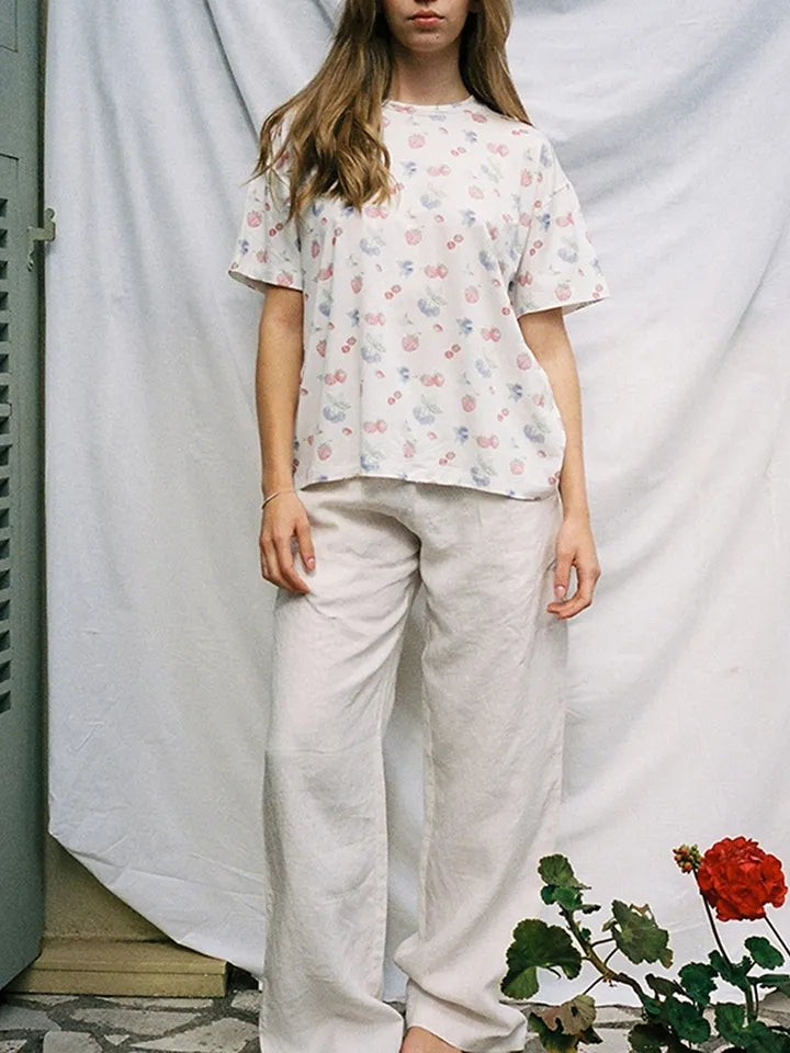 2PCS Floral Oversized Pajama Set