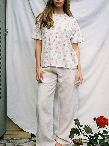 2PCS Floral Oversized Pajama Set