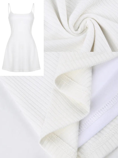 White Spaghetti Strap Mini Dress