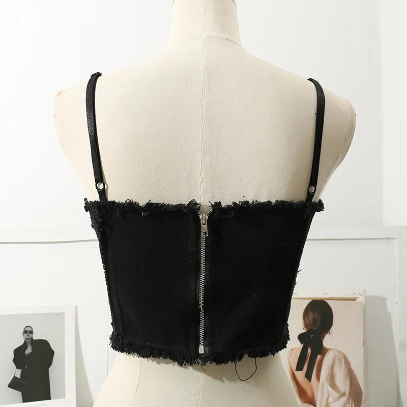 Spaghetti Strap Corset Crop Top