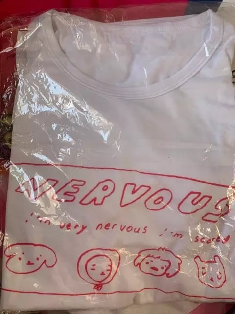 White Nervous Animal Graphic Cartoon Print Loose Oversized Short Sleeve T-shirt Top Summer Causal E-Girl Kawaii Korean Japanese Harajuku Streetwear