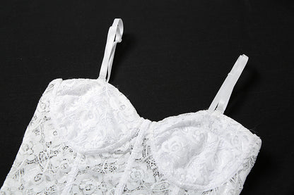 Cute Sexy Floral Lace Corset Camisole Tank Crop Top Sleeveless Shirt Bodycon Goth Punk Summer Casual E-Girl Kawaii Korean Japanese Harajuku Streetwear