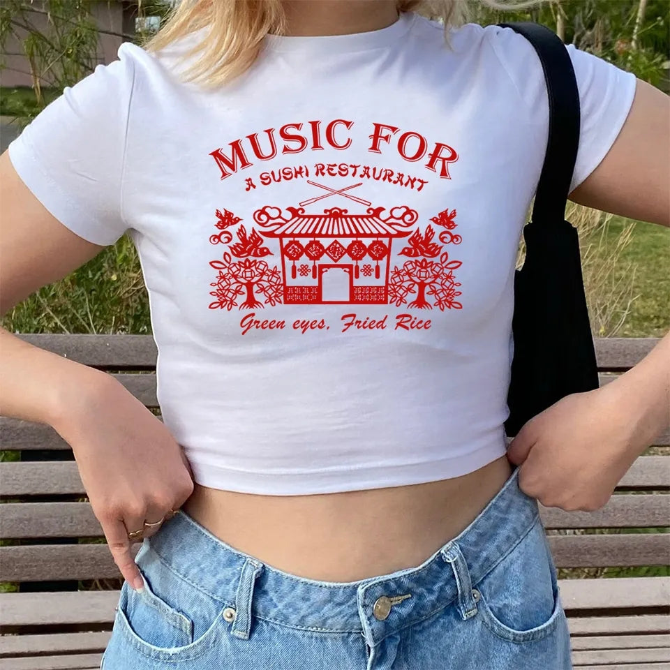 Sushi Restaurant Print Short Sleeve T-shirt