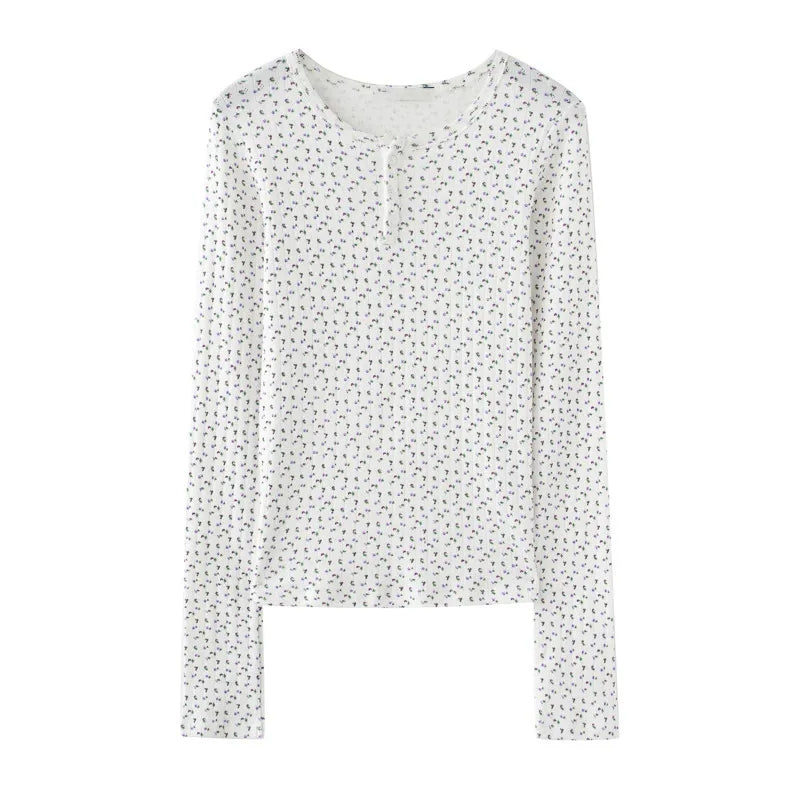 White Floral Long Sleeve Shirt