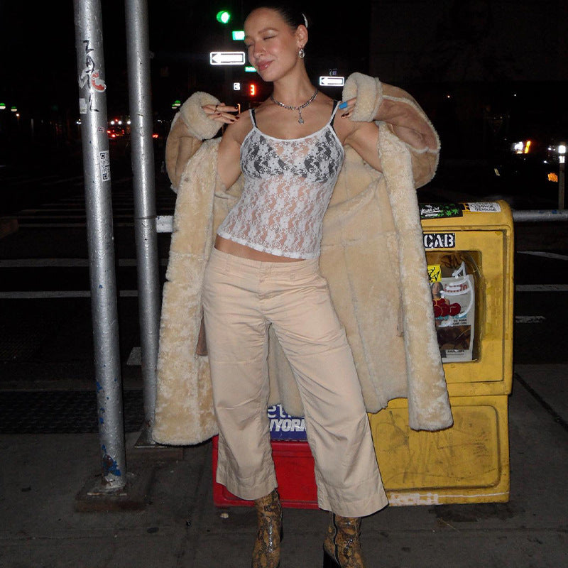 Sheer Lace Hollow Out Camisole