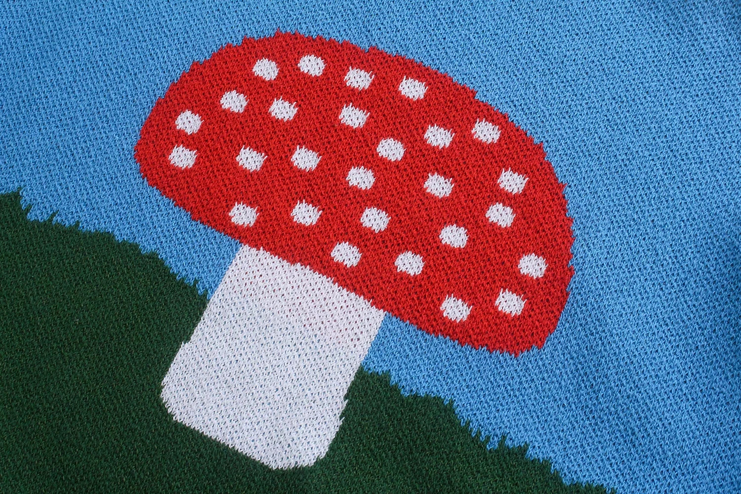 Mushroom Print Patchwork Sweater