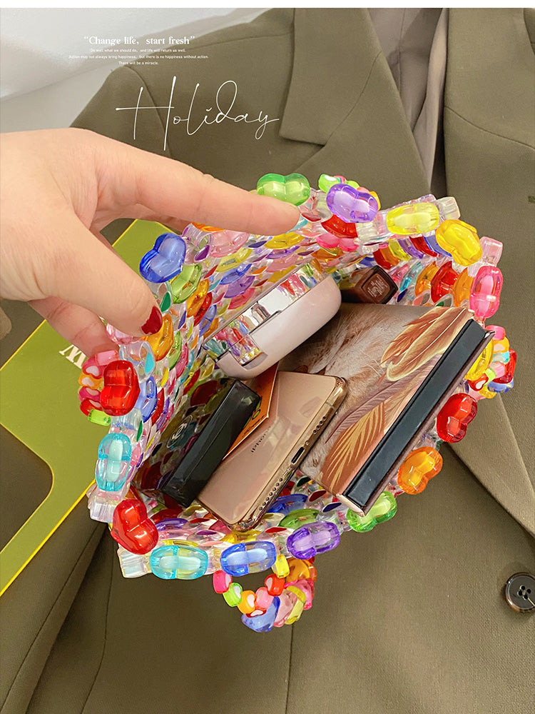 Jelly Heart Bead Handbag