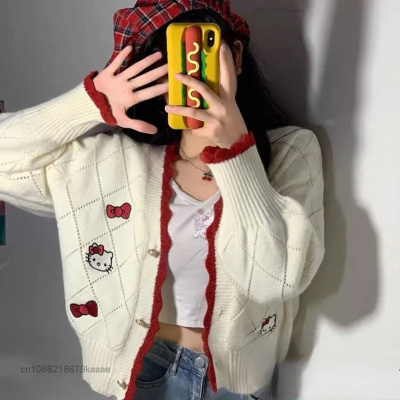 Cat Anime Print Cardigan