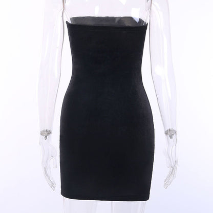 Cute Sexy Heart Love Velvet Mini Split Dress Bodycon Sleeveless Backless Party E-Girl Kawaii Korean Japanese Harajuku Retro Streetwear Fashion