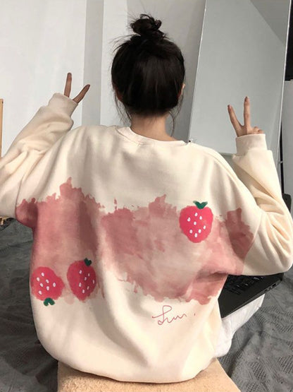Strawberry Print Sweatshirt