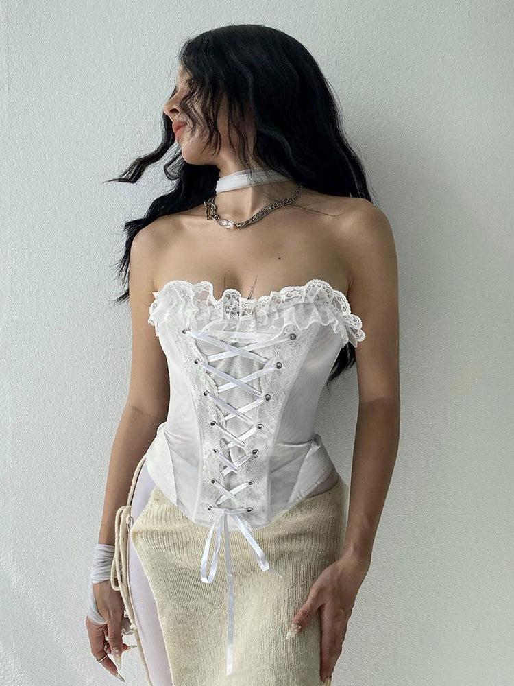 White Bustier Corset Top