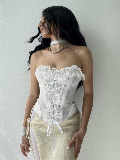 White Bustier Corset Top