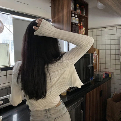 2PCS Tube Top + Ribbed Knit Cardigan