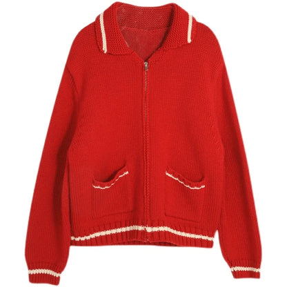 Red Strawberry Zipper Jacket