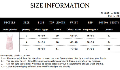 2PCS Sweet Pink Bow Sleeveless Lace Top + Skirt