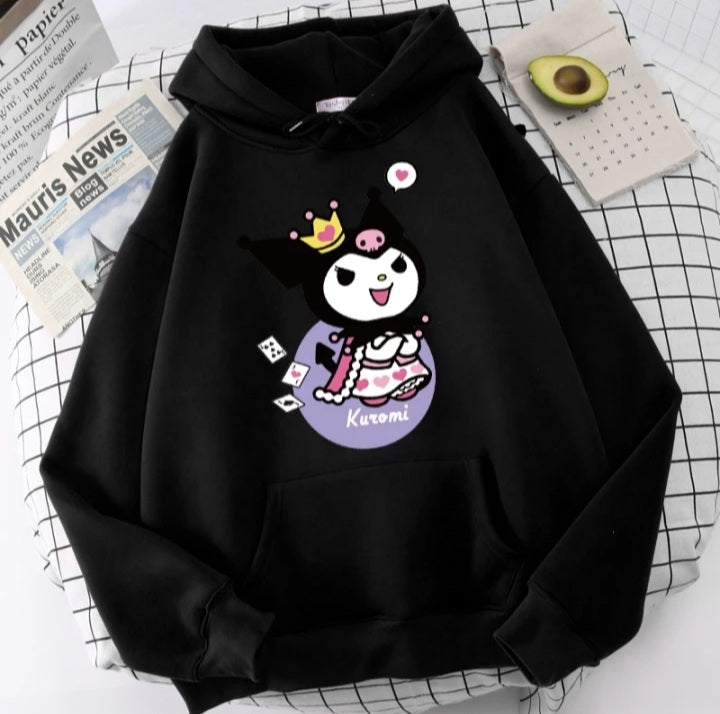 Cute Japanese Anime Cartoon Print Long Sleeve Hoodie