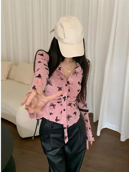 Butterfly Tunic Print Long Sleeve T-shirt