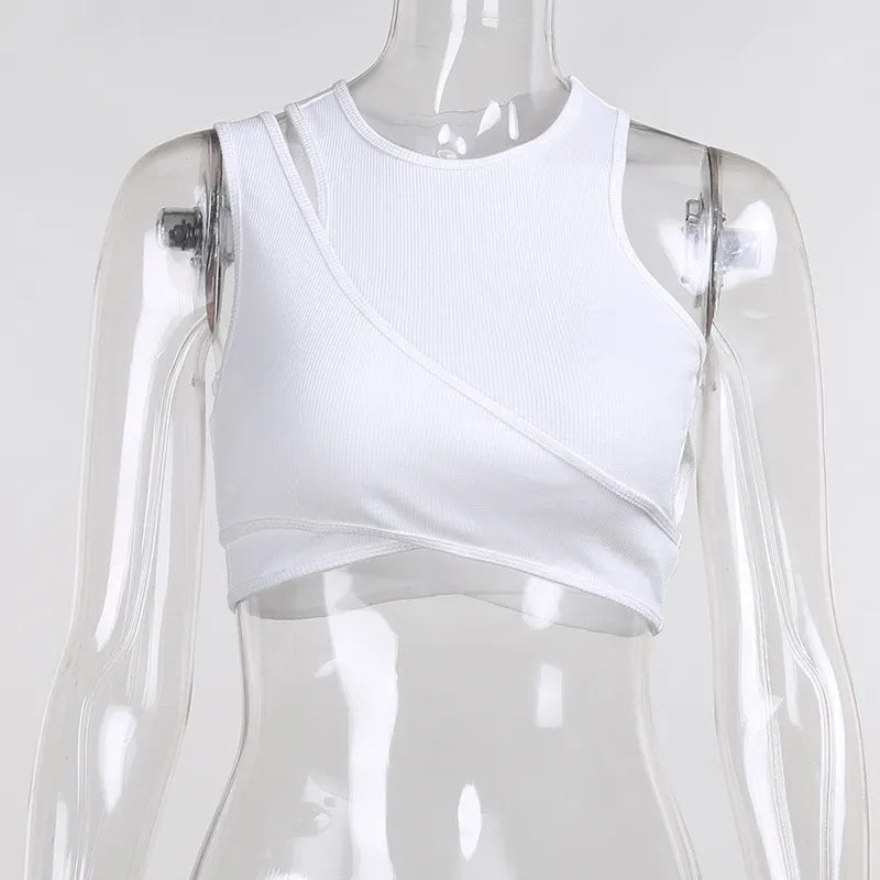Asymmetrical Ribbed Tank Top