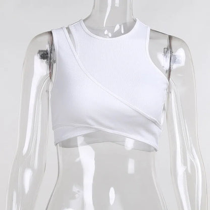 Asymmetrical Ribbed Tank Top