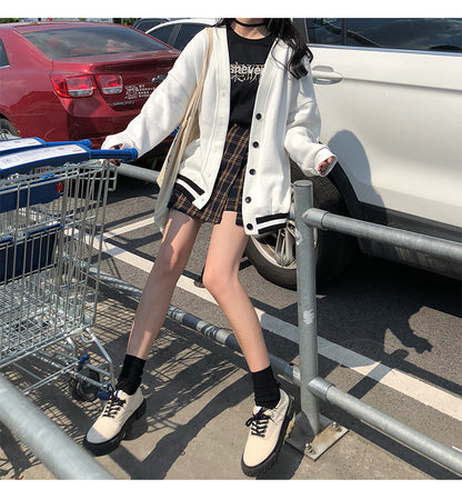 Cute Plaid Checkered High Waisted Mini Skirt Preppy School Girl Vintage Autumn Winter E-Girl Kawaii Korean Japanese Harajuku Retro Streetwear