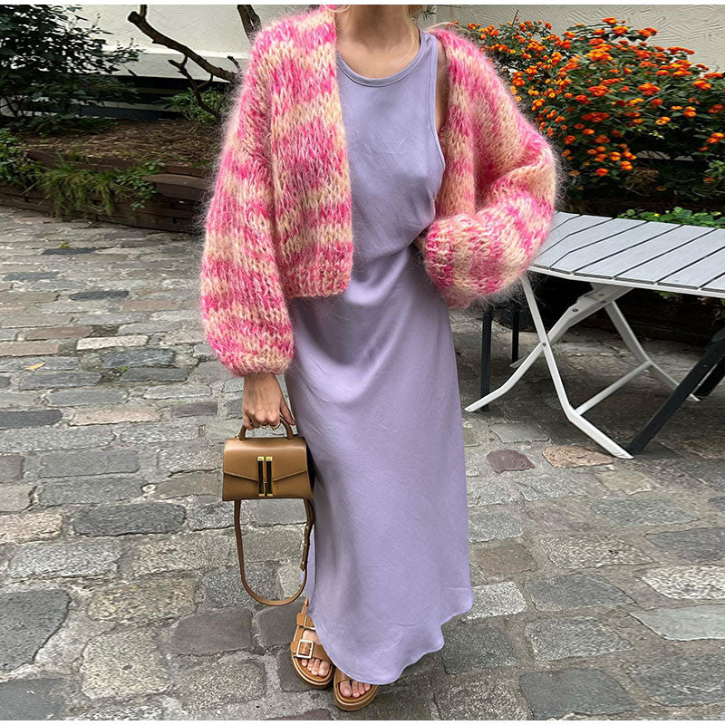 Pink Lantern Sleeve Sweater