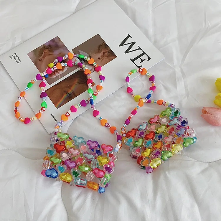 Jelly Heart Bead Handbag