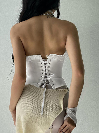 White Bustier Corset Top