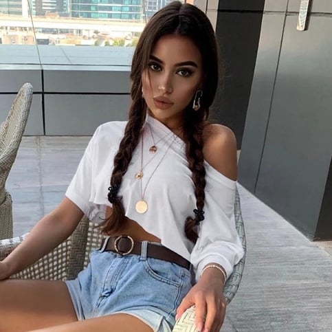 White Loose Cropped Short Sleeve Shirt