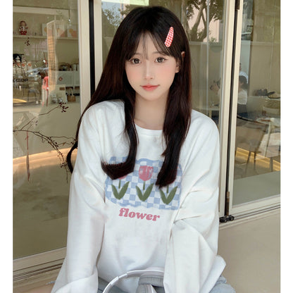 Tulip Flower Print Sweatshirt