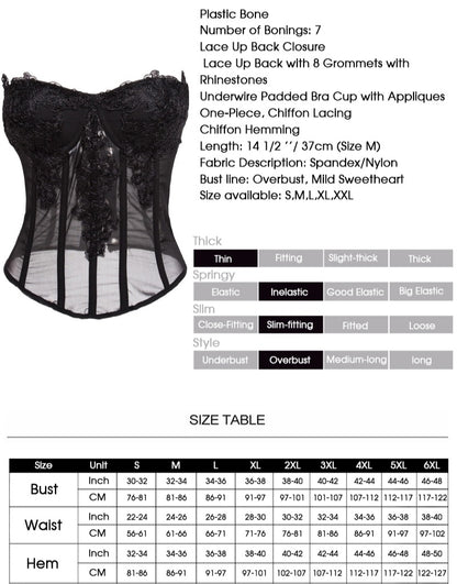 Pink Chiffon Lace Corset