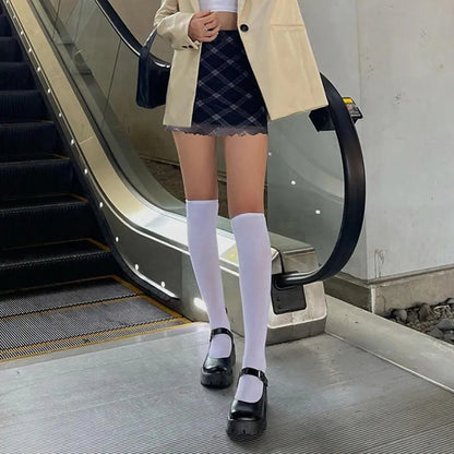 Vintage Plaid Double Layer Mesh Skirt