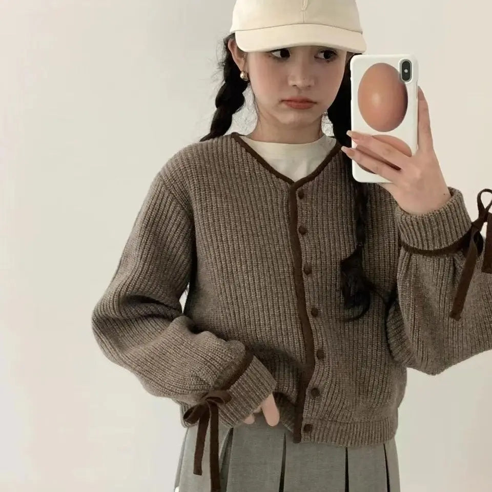 Grey Bow Sweater