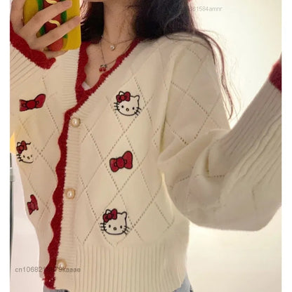 Cat Anime Print Cardigan