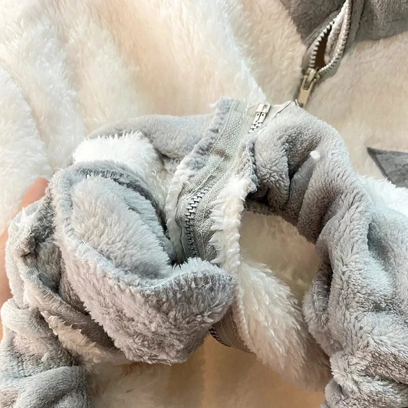 White Fluffy Star Jacket