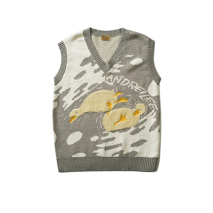 Swimming Duck Knit Sweater Vest