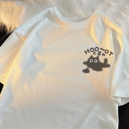 Cat Print Short Sleeve T-shirt
