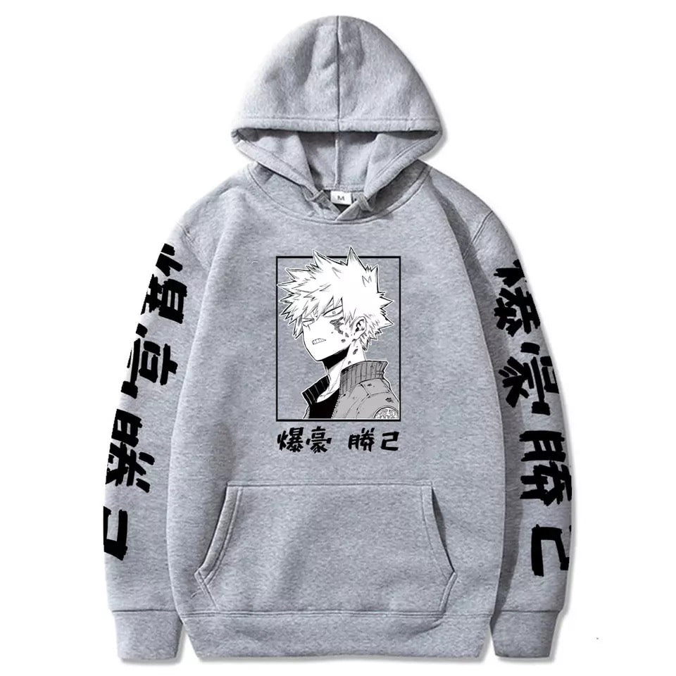 Japanese Anime Superhero Cartoon Print Hoodie