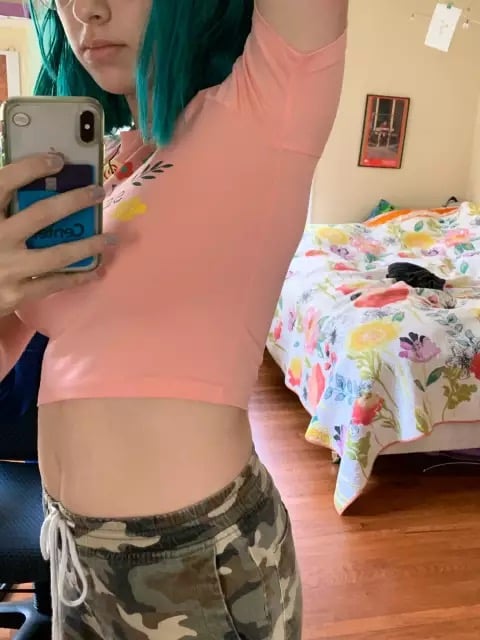 Cute Sensitive Pink Flower Embroidery Sexy Crop Top Short Sleeve Shirt Tee T-shirt Summer Casual E-Girl Kawaii Korean Japanese Harajuku Streetwear