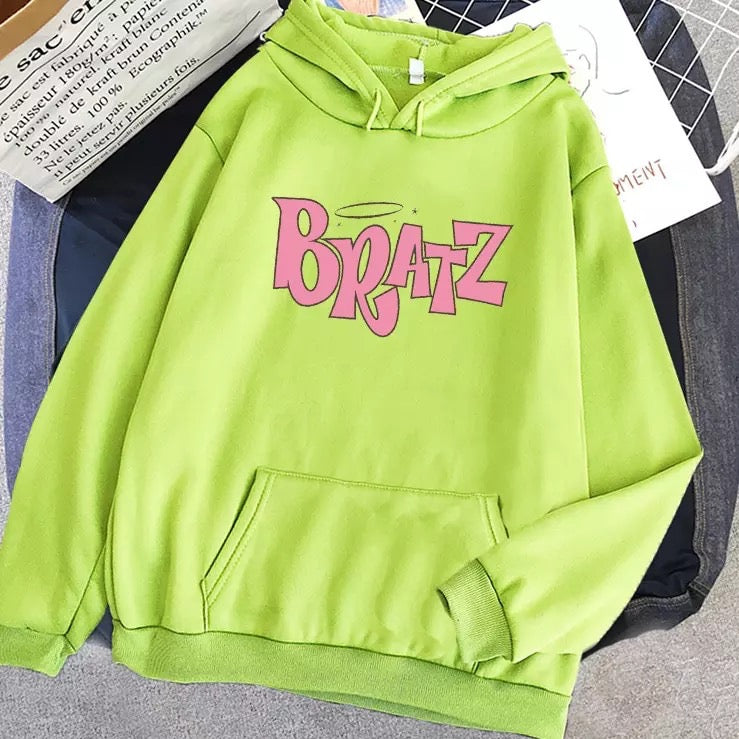 Letter Print Doll Loose Oversized Hoodie Long Sleeve Sweatshirt Sweater Pullover Jumper E-Girl Kawaii Korean Japanese Harajuku Streetwear