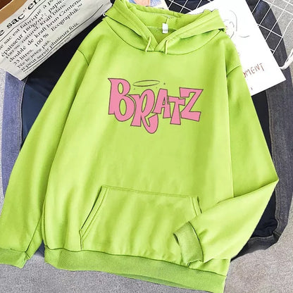 Letter Print Doll Loose Oversized Hoodie Long Sleeve Sweatshirt Sweater Pullover Jumper E-Girl Kawaii Korean Japanese Harajuku Streetwear