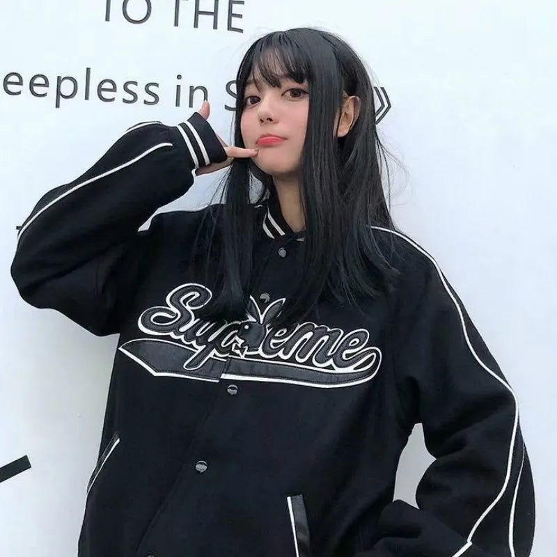 Black Oversized Baseball Jacket