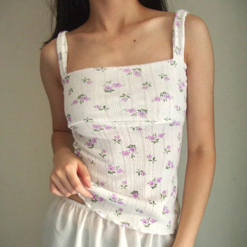 Vintage Floral Print Tank Top