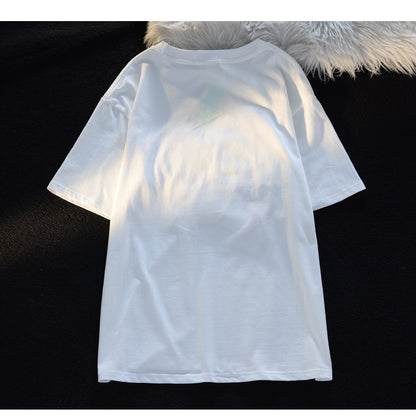 Fluffy Dog Print Short Sleeve T-shirt