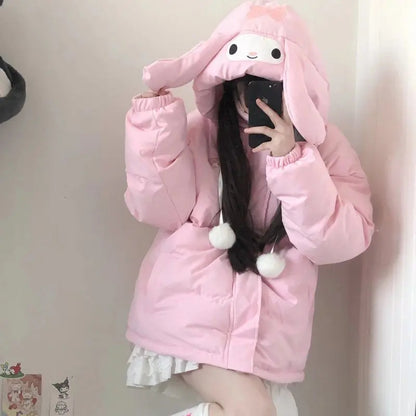 Pink Japanese Anime Puffy Winter Jacket